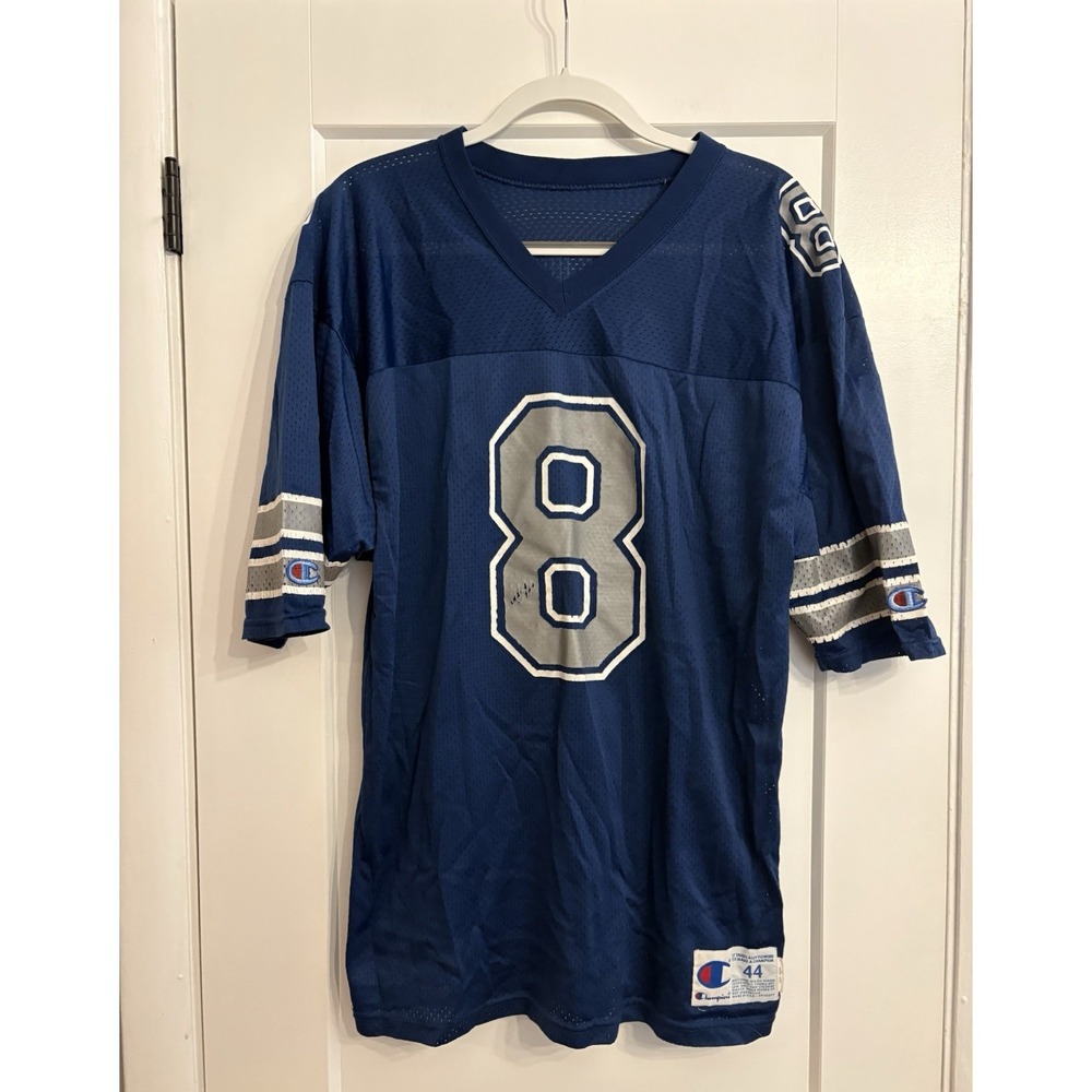 Vintage 90s Champion Size 44 Troy Aikman #8 Dallas Cowboys Football Jersey